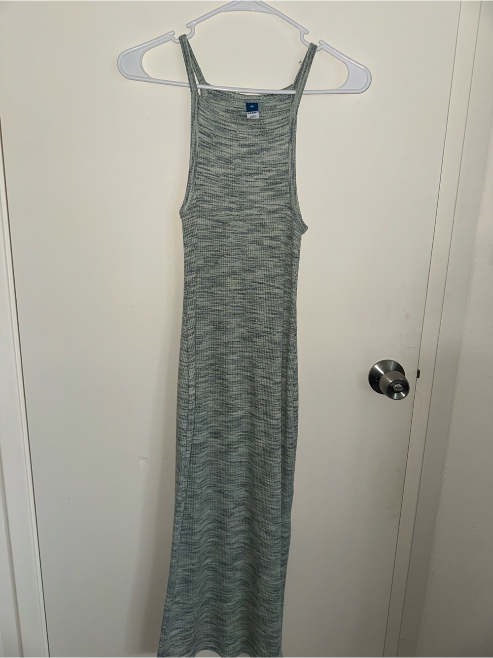 Old Navy Heathered Sage Green Ribbed Maxi Dress